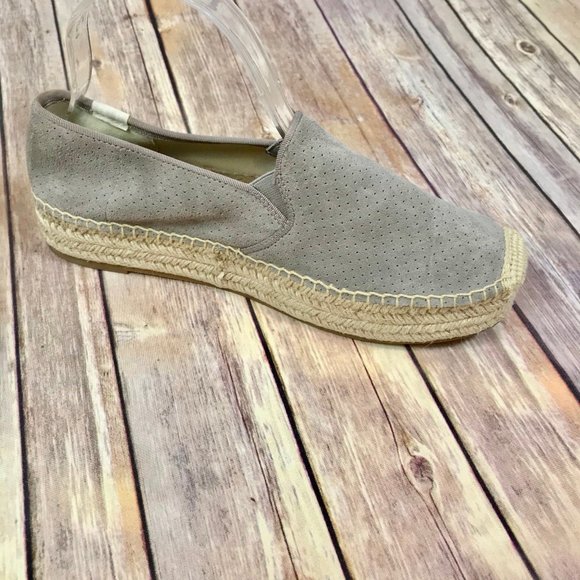 Soludos Leather Malibu Platform Gray Espadrille - Picture 4 of 8